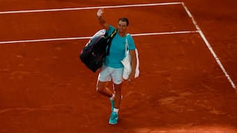 Rafael Nadal waves goodbye to spectators at Court Philippe-Chatrier after his French Open first-round defeat against Alexander Zverev. Reuters