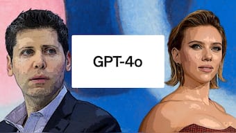 Composite image of Sam Altman & Scarlett Johansson. Images Credit: Reuters, AFP
