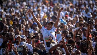 Supporters of Inkatha Freedom Party attend an election rally in Richards Bay, near Durban, South Africa, Sunday, 26 May, 2024. AP
