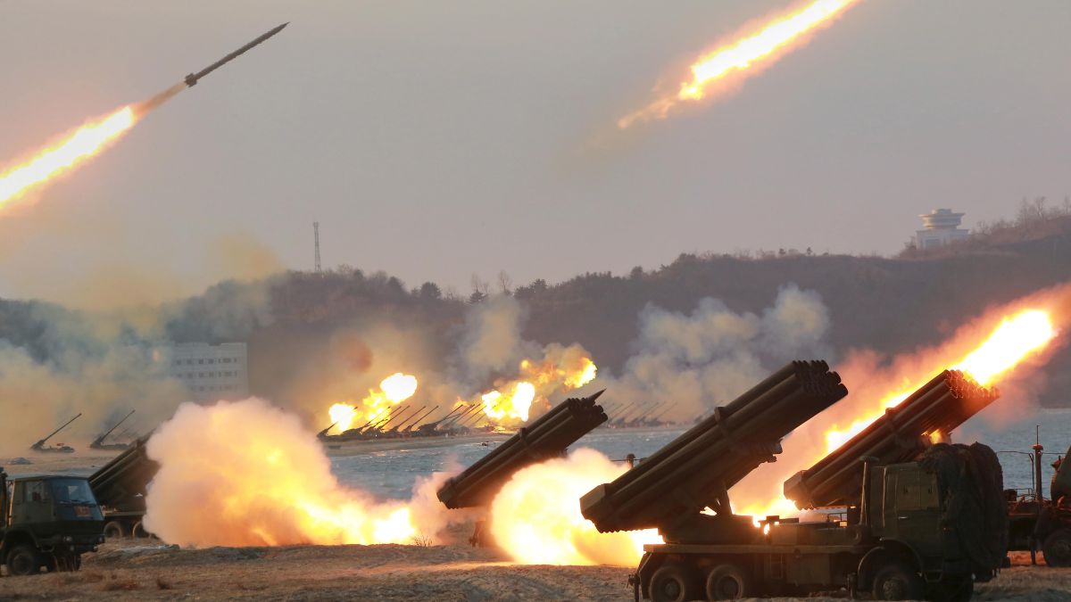 Multiple rocket launchers are seen being fired during a military drill at an unknown location. Reuters file Multiple rocket launchers are seen being fired during a military drill at an unknown location. Reuters file