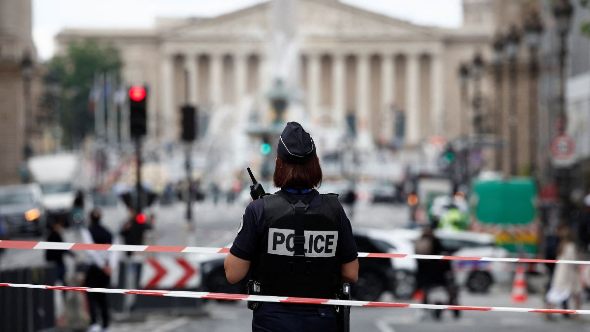 A French police officer closes the traffic at Place de la Concorde due to the construction of the Parc Urbain La Concorde for the Paris 2024 Olympic and Paralympic Games in Paris, France. Reuters A French police officer closes the traffic at Place de la Concorde due to the construction of the Parc Urbain La Concorde for the Paris 2024 Olympic and Paralympic Games in Paris, France. Reuters