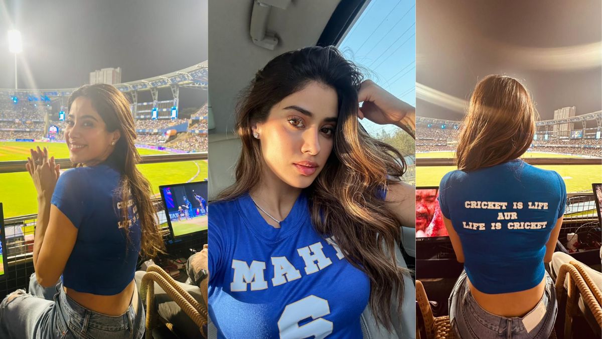 Janhvi Kapoor's 'Mr & Mrs Mahi' t-shirt steals spotlight at KKR and Mumbai Indians' IPL match Janhvi Kapoor's 'Mr & Mrs Mahi' t-shirt steals spotlight at KKR and Mumbai Indians' IPL match