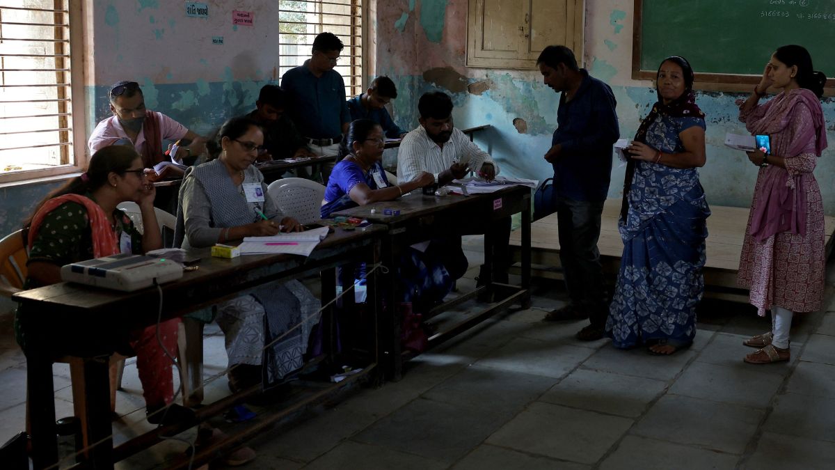 People arrive to cast their votes at a polling station after the end of the third phase of the general election, in Valia village in Bharuch district in the western state of Gujarat, on 7 May 2024. Reuters File Photo People arrive to cast their votes at a polling station after the end of the third phase of the general election, in Valia village in Bharuch district in the western state of Gujarat, on 7 May 2024. Reuters File Photo