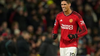 Since joining the club in 2021, Raphael Varane has played for Manchester United a total of 67 times. AP 