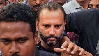 Builder Vishal Agarwal, father of 17-year-old boy accused in Pune Porsche accident case, at Pune police commissioner's office after his arrest, in Pune on May 21. Source: PTI