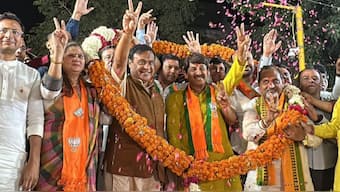 Assam Chief Minister Himanta Biswa Sarma addressing an election rally in East Delhi ahead of May 25 Lok Sabha polls 2024. Source: X/@himantabiswa