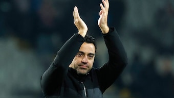 FILE - Barcelona's head coach Xavi is leaving the club at the end of the season. AP