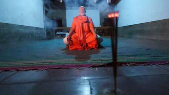 Prime Minister Narendra Modi meditates at Vivekananda Rock Memorial in Kanyakumari on Friday. News18 