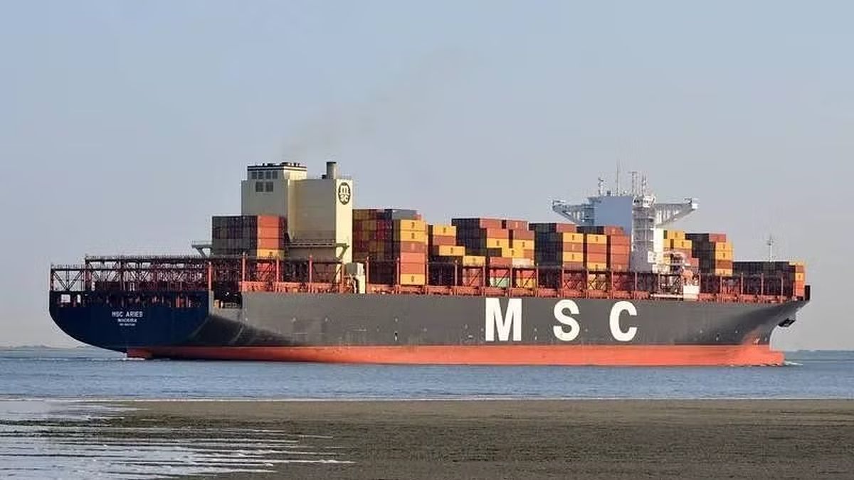 The MSC Aries was seized by Iran's Revolutionary Guards on 13 April near the Strait of Hormuz. The ship had a crew of 25 members, including 17 Indians. Image Courtesy: @MonitorX99800/X The MSC Aries was seized by Iran's Revolutionary Guards on 13 April near the Strait of Hormuz. The ship had a crew of 25 members, including 17 Indians. Image Courtesy: @MonitorX99800/X