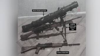 This picture of unaccounted rocket launcher, an INSAS light machine gun (LMG), and an INSAS rifle found in BrahMos premises was a part of the security review documents accessed by FirstPost.