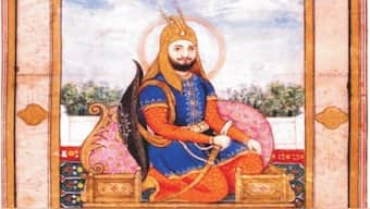 Painting of Sher Shah Suri from a manuscript of Tarikh-i-Khandan-i-Timuriya, prepared by the court painters of Mughal emperor Akbar, circa 16th century CE 