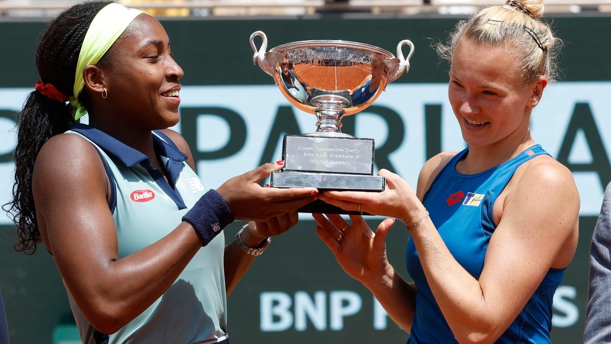 The win was Siniakova’s eighth women’s Grand Slam doubles crown and Gauff’s first. AP The win was Siniakova’s eighth women’s Grand Slam doubles crown and Gauff’s first. AP