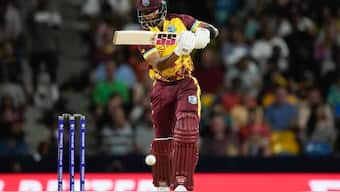 West Indies' Shai Hope bats during the T20 World Cup match against USA. AP 