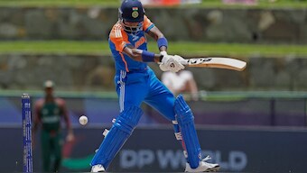 Hardik Pandya scored a 27-ball fifty to eventually power India to a 50-run win over Bangladesh in the T20 World Cup. AP 