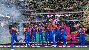 India defeated South Africa by seven runs in the 2024 T20 World Cup final to lift their first ICC title in 11 years. AP 