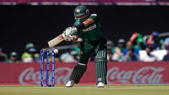 Babar Azam plays a shot during the T20 World Cup match against USA. Pakistan started their campaign with a shock defeat in the Super Over. AP