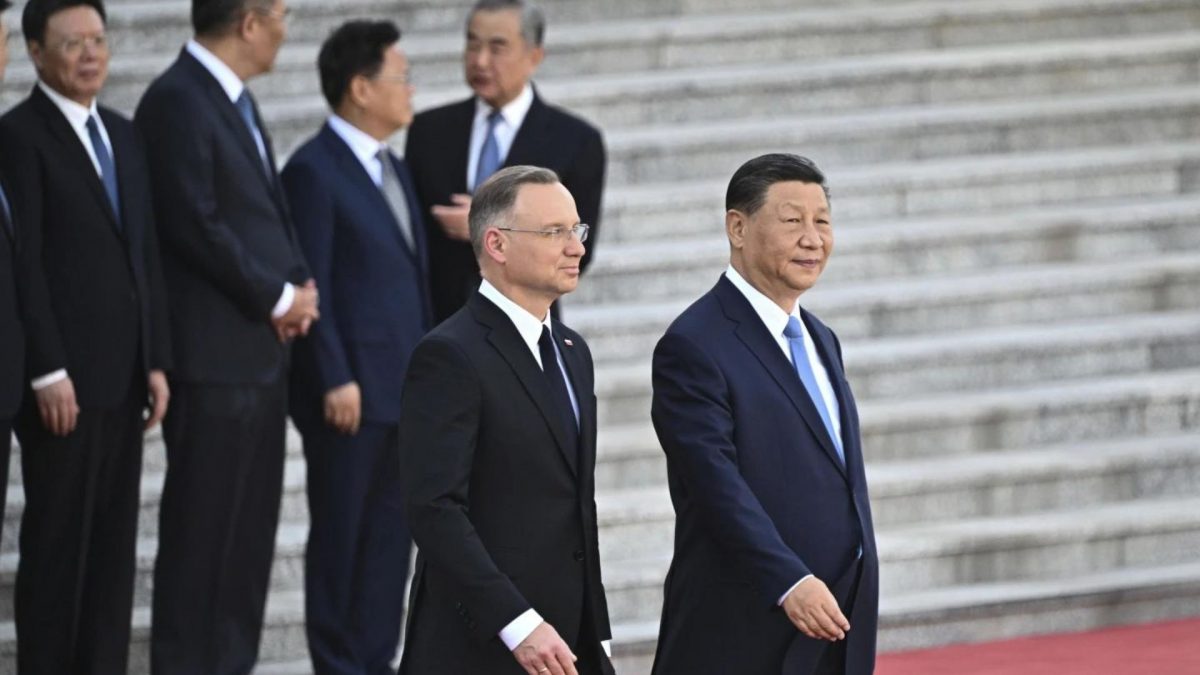 Chinese President Xi Jinping and Poland's President Andrzej Duda attend the welcome ceremony at the Great Hall of the People in Beijing on June 24. Source: AP. Chinese President Xi Jinping and Poland's President Andrzej Duda attend the welcome ceremony at the Great Hall of the People in Beijing on June 24. Source: AP.