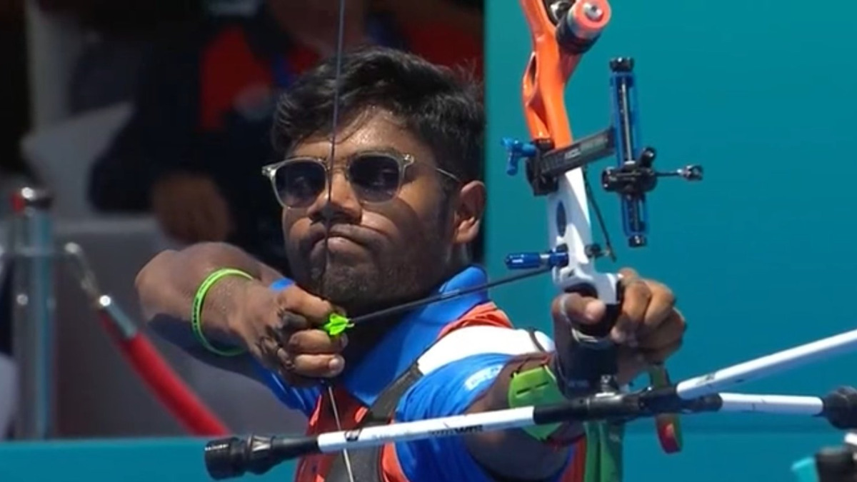 India's Dhiraj Bommadevara won bronze in the men's individual as well as mixed team events in the recurve category. Image credit: Screengrab of live telecast on SonyLIV India's Dhiraj Bommadevara won bronze in the men's individual as well as mixed team events in the recurve category. Image credit: Screengrab of live telecast on SonyLIV
