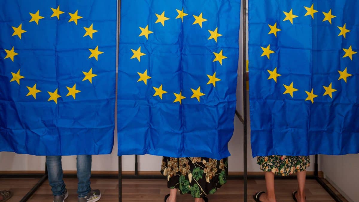 People vote in European and local elections in Baleni, Romania, 9 June, 2024. AP