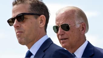 Hunter Biden and his father US President Joe Biden. Image: Visar Kryeziu / AP file
