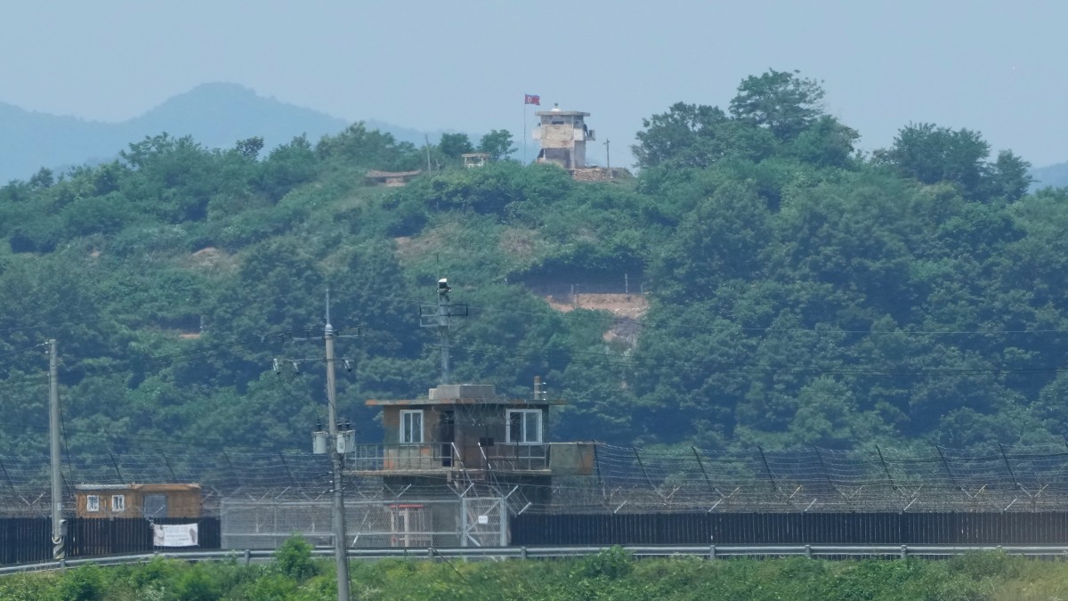 A North Korean military guard post, top, and a South Korean post, bottom, are seen from Paju, South Korea, near the border with North Korea. AP File A North Korean military guard post, top, and a South Korean post, bottom, are seen from Paju, South Korea, near the border with North Korea. AP File
