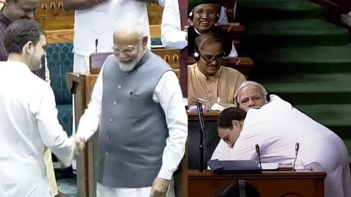 Jab They Met ModiRahul Gandhi Lok Sabha meetings in a hug & a