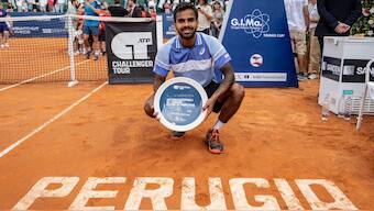 Sumit Nagal finished second-best at the ATP Challenger tournament in Perugia, Italy. Image: X/Sumit Nagal