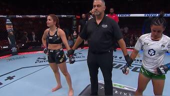 Puja Tomar defeated Brazil's Rayanne Dos Santos to clinch her maiden UFC title. Image: Screengrab from Sony Sports