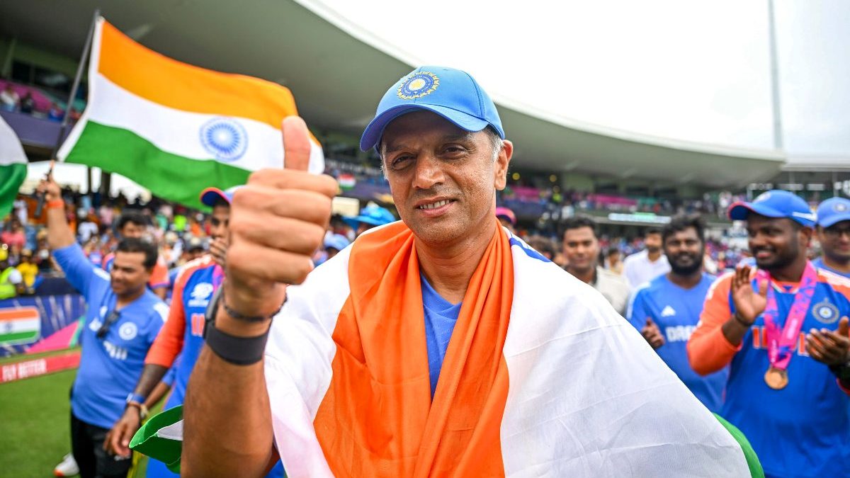Rahul Dravid finishes his tenure as India head coach with the T20 World Cup trophy. PTI Rahul Dravid finishes his tenure as India head coach with the T20 World Cup trophy. PTI