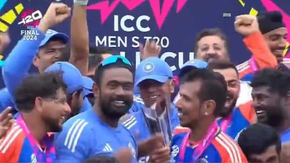 WATCH: Rahul Dravid unleashes his emotions with passionate T20 World Cup trophy celebration
