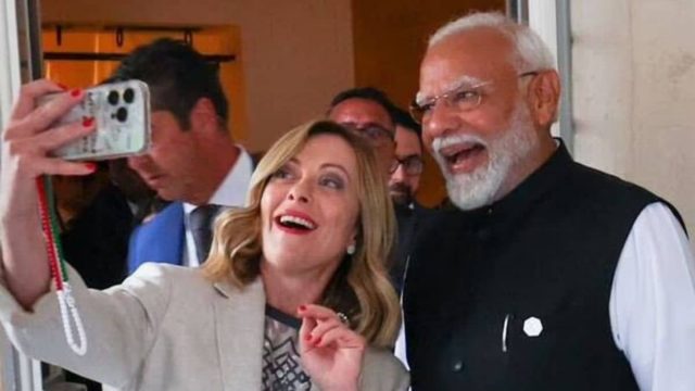 #Melodi moment: Italian PM Giorgia Meloni clicks selfie with PM Modi at G7 Summit #Melodi moment: Italian PM Giorgia Meloni clicks selfie with PM Modi at G7 Summit