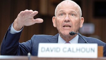 Boeing CEO David Calhoun testifies at a Senate Homeland Security Subcommittee on Investigations at the Capitol Hill Tuesday, June 18, 2024, in Washington. File Photo- AP