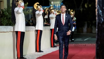 UK Prime Minister Rishi Sunak arrives to attend a dinner at Swabian Castle in Brindisi, Italy, 13 June, 2024. Italian Presidency via Reuters