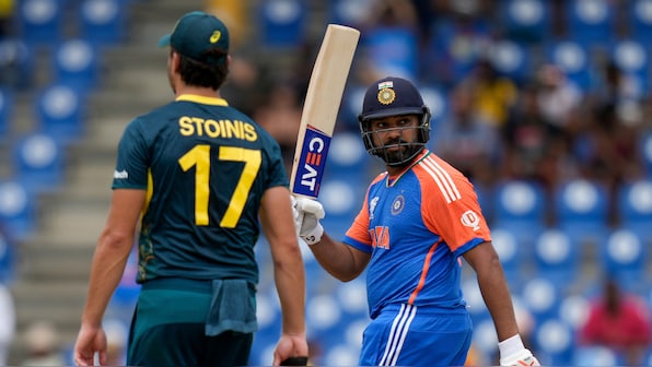 Rohit brings up fastest fifty of T20 World Cup 2024 after smashing Starc for 29 runs in 1 over