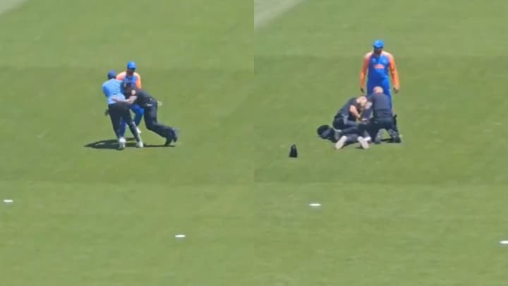 India vs Bangladesh: Fan invades pitch to meet Rohit Sharma, gets taken down by police officers. WATCH video