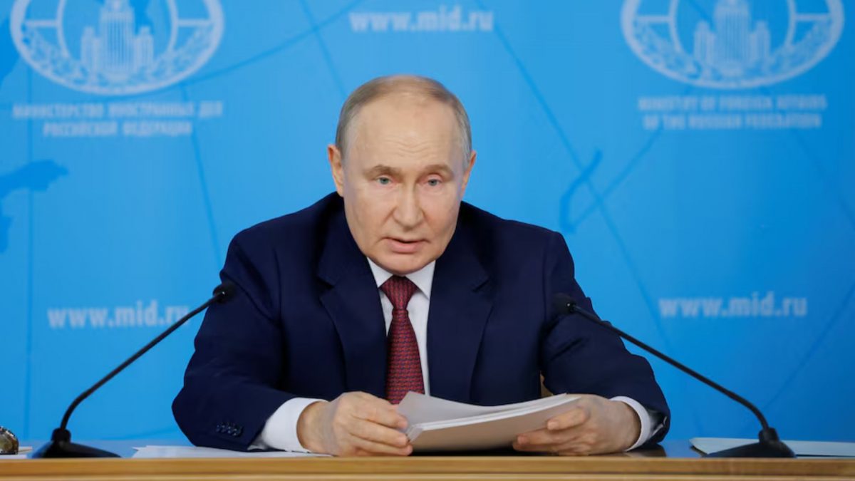 Russia's President Vladimir Putin attends a meeting with the leadership of the Russian foreign ministry in Moscow, Russia June 14, 2024. Source: REUTERS. Russia's President Vladimir Putin attends a meeting with the leadership of the Russian foreign ministry in Moscow, Russia June 14, 2024. Source: REUTERS.