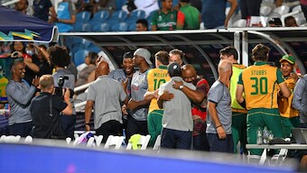 The first South African team to reach a men's World Cup final in cricket. AFP
