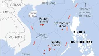 A map of some contested areas in the South China Sea. Reuters