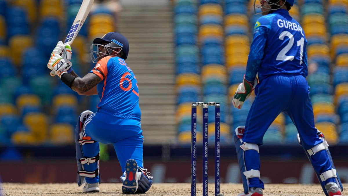 Suryakumar Yadav was adjudged the Player of the Match for his 28-ball 53 in India's T20 World Cup Super 8 clash against Afghanistan in Barbados. AP Suryakumar Yadav was adjudged the Player of the Match for his 28-ball 53 in India's T20 World Cup Super 8 clash against Afghanistan in Barbados. AP