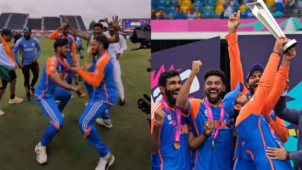 Watch videos of Team India's celebration after T20 World Cup victory. Image: AP Watch videos of Team India's celebration after T20 World Cup victory. Image: AP