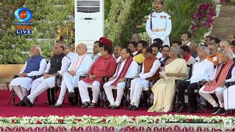 PM Narendra Modi with his ministers as a new pecking order emerges in the BJP and NDA (Photo: Youtube/Doordarshan)