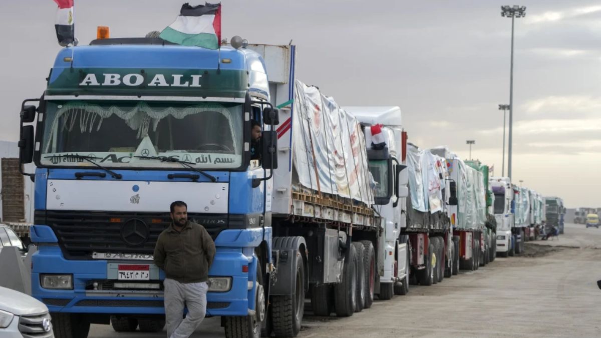 Representative photo of trucks with humanitarian supplies for the Gaza Strip (Photo: AP)
 Representative photo of trucks with humanitarian supplies for the Gaza Strip (Photo: AP)