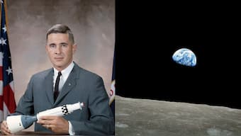 William Anders (left)(File Photo). The 'Earthrise' photograph, he took, is one of the most important photos in modern history for the way it changed how humans viewed the planet. Source: X