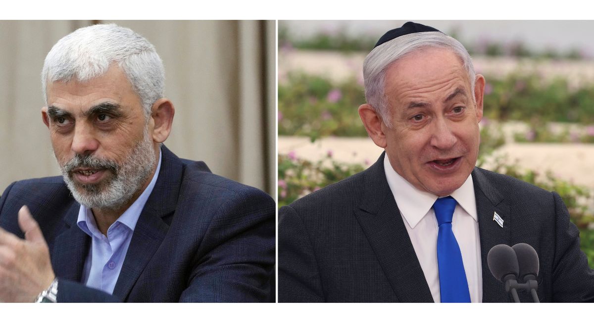 Hamas leader Yahya Sinwar and Israel Prime Minster Benjamin Netanyahu. AP Hamas leader Yahya Sinwar and Israel Prime Minster Benjamin Netanyahu. AP
