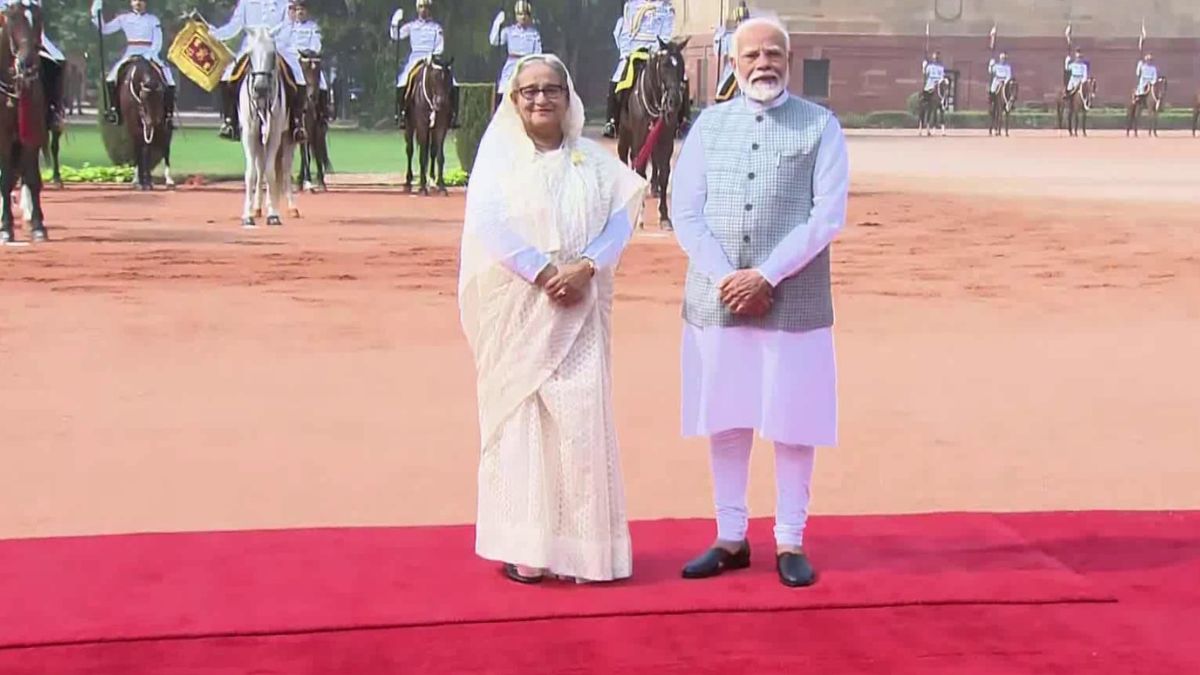 Sheikh Hasina and PM Modi. ANI Sheikh Hasina and PM Modi. ANI