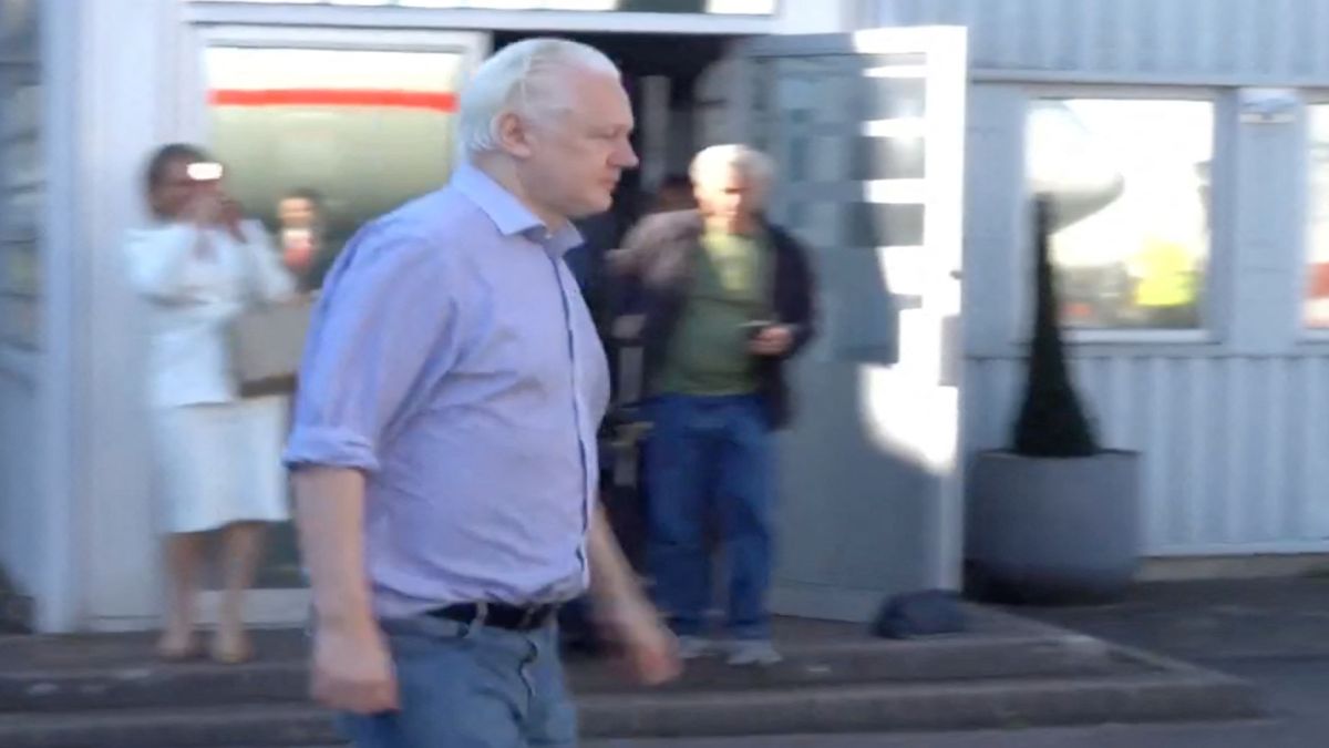 WikiLeaks founder Julian Assange walks to board a plane in London, Britain. Image Courtesy: @WikiLeaks/X WikiLeaks founder Julian Assange walks to board a plane in London, Britain. Image Courtesy: @WikiLeaks/X