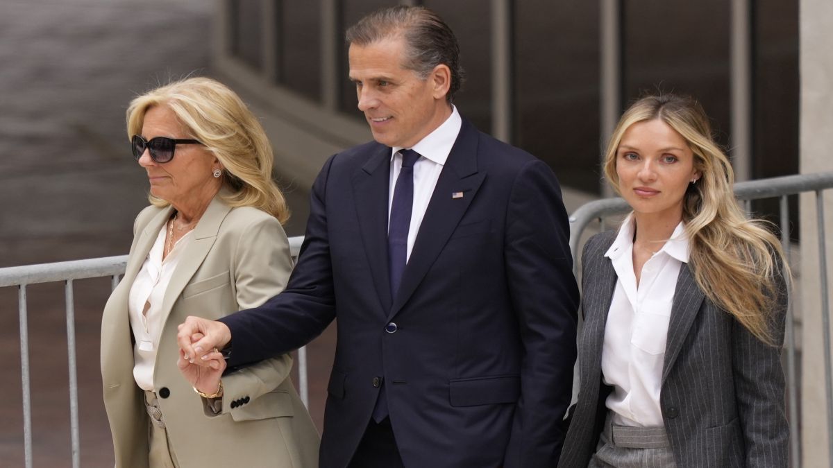 Hunter Biden, President Joe Biden's son, accompanied by his mother, First Lady Jill Biden and his wife, Melissa Cohen Biden, walks out of federal court after hearing the guilty verdict in Wilmington, Delaware. Hunter Biden has been convicted of all three felony charges in the federal gun trial. AP Hunter Biden, President Joe Biden's son, accompanied by his mother, First Lady Jill Biden and his wife, Melissa Cohen Biden, walks out of federal court after hearing the guilty verdict in Wilmington, Delaware. Hunter Biden has been convicted of all three felony charges in the federal gun trial. AP