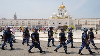 Indian Rapid Action Force personnel patrol ahead of Operation Blue Star anniversary outside the Golden Temple in Amritsar. This year marks the 40th anniversary of the operation. File image/AFP