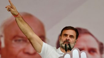 Congress leader Rahul Gandhi at a rally for the Lok Sabha elections in Sirmaur district in Himachal Pradesh on 26 May. PTI