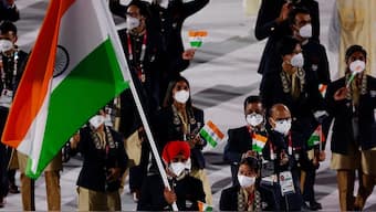Manpreet Singh and MC Mary Kom were India's flag bearers at the 2020 Tokyo Olympics. Reuters 
